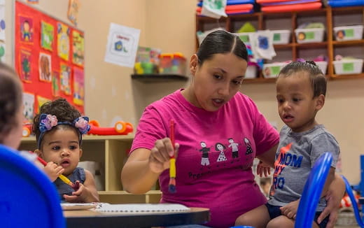 a group of children in a classroom