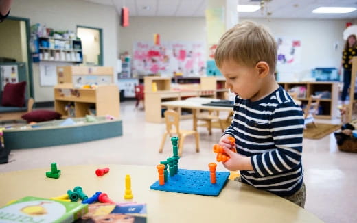 a child playing with toys