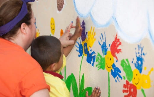 a person painting a picture