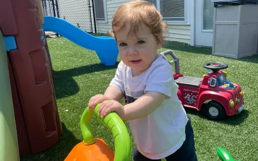 a child playing with toys