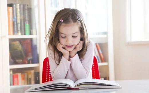 a woman reading a book