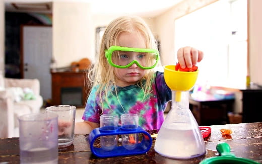 a child wearing a mask