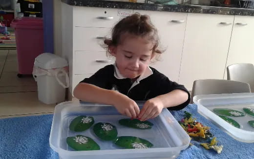 a child making a cake