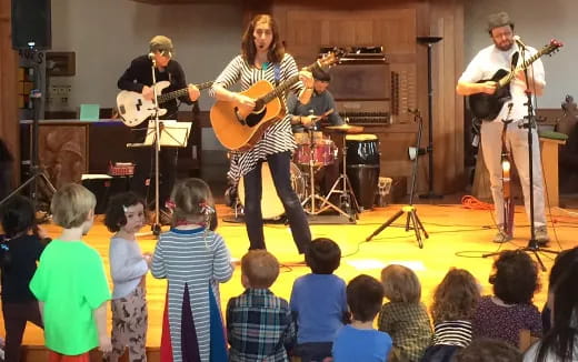 a group of people playing instruments