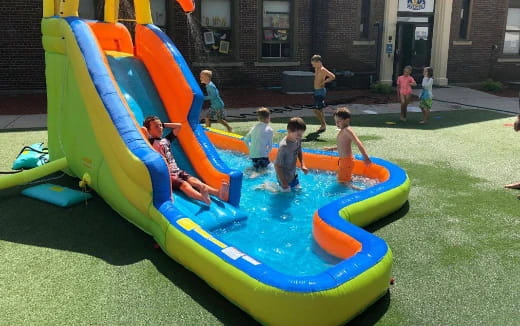 kids playing in a playground