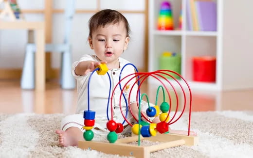 a child playing with toys