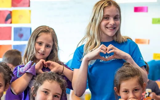 a group of children in a classroom