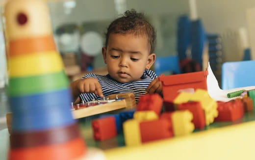 a child playing with toys