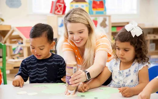 a person and two children