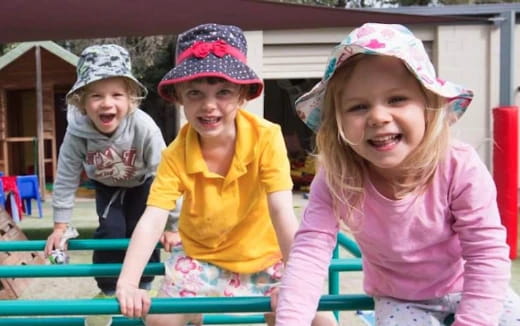 a group of children smiling