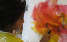 a person painting a picture