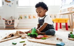 a child playing with toys