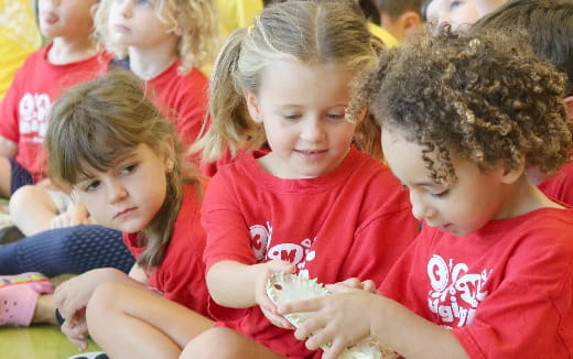 a group of children sitting together