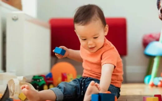 a child playing with toys