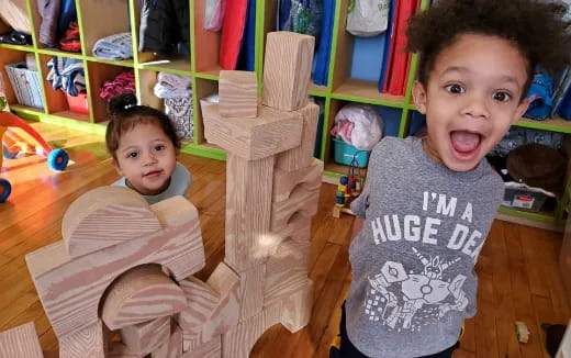 a couple of boys posing for the camera