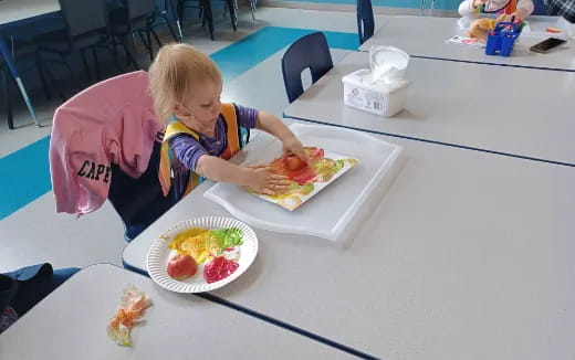 a child eating food