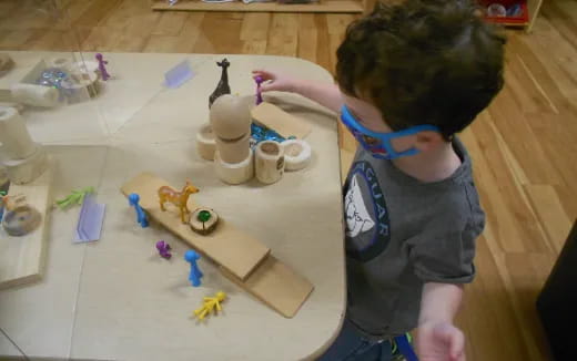 a child playing with toys