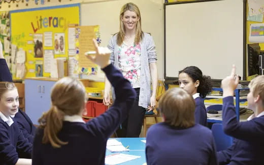 a teacher teaching a class