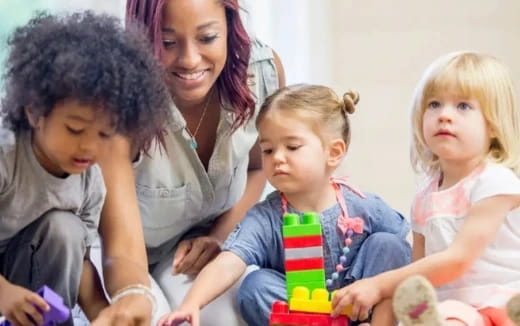 a person and several children