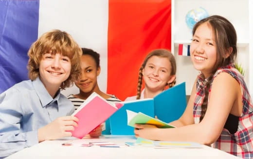 a group of people smiling