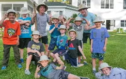 a group of people posing for a photo