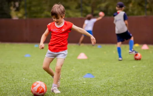 a girl playing football