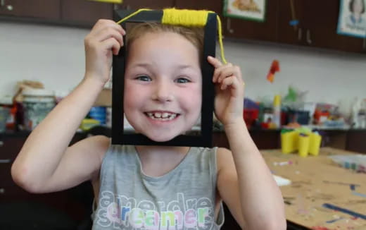 a child with headphones on