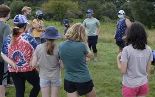 a group of people walking