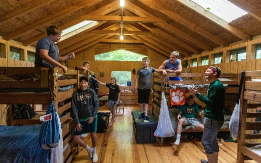 a group of people in a room