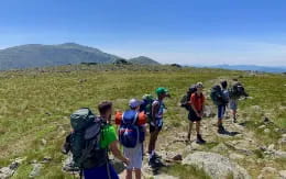 a group of people hiking