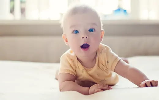 a baby with blue eyes