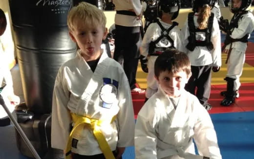 a couple of boys in garment