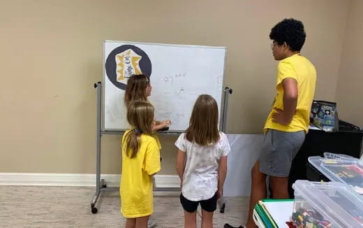a group of children in a classroom