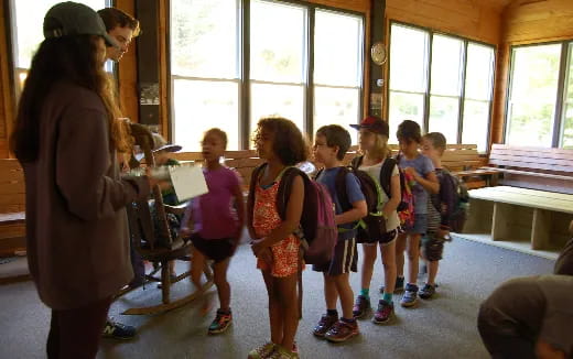 a group of children in a room