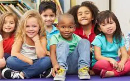 a group of children sitting together