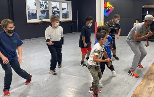 a group of people dancing