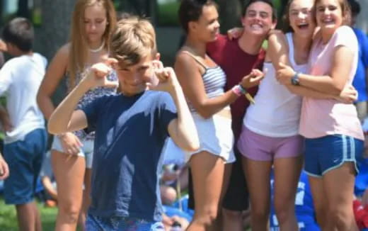 a group of people dancing