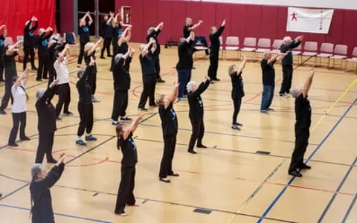 a group of people dancing