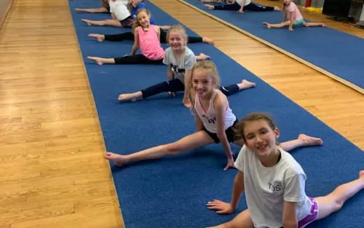 a group of people exercising