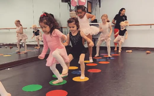 a group of people exercising