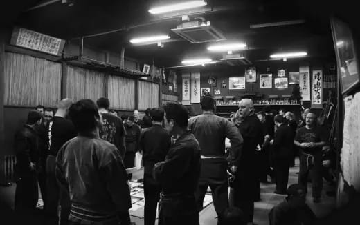 a group of people in a room