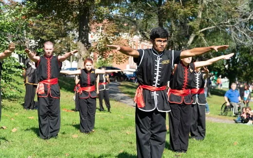 a group of people in garment