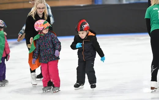 a group of people on ice