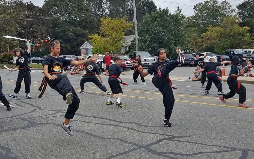 a group of people playing a game