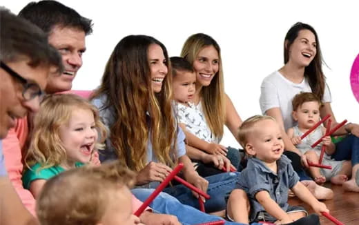 a group of people sitting together