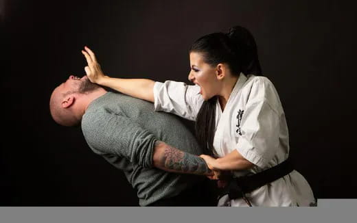 a man and woman dancing