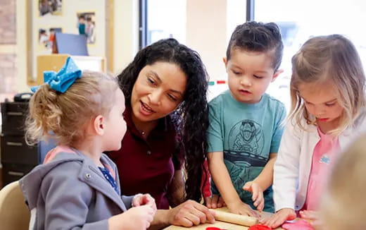 a person and several children