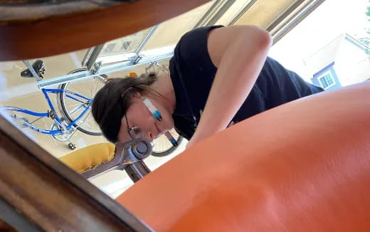 a person sitting at a table