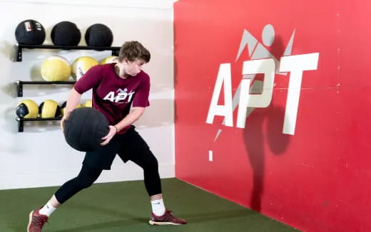 a person sitting on a ball