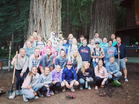 a group of people posing for a photo